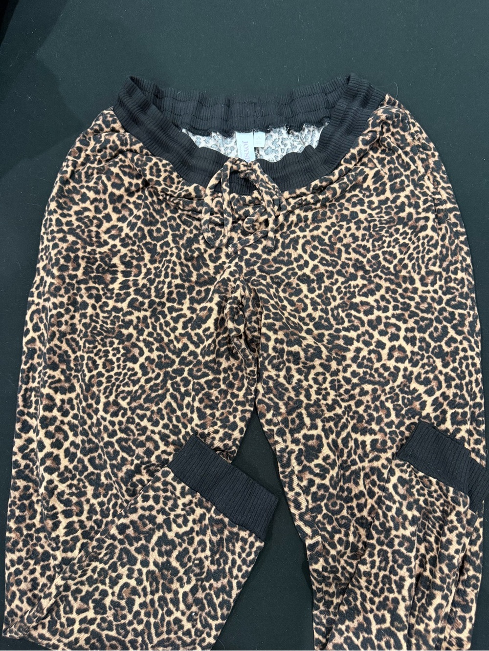 Leopard Print Lounge Jogger Pants - Black & Brown